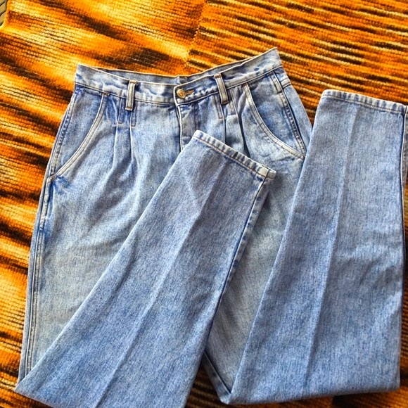 Vintage Bill Blass High Waisted Pleated Jeans - Picture 2 of 12